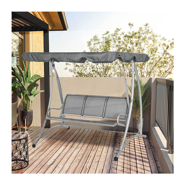 190L x 130W x 172H cm Garden Hammock Bench Swing with Adjustable Canopy by AJUNION
