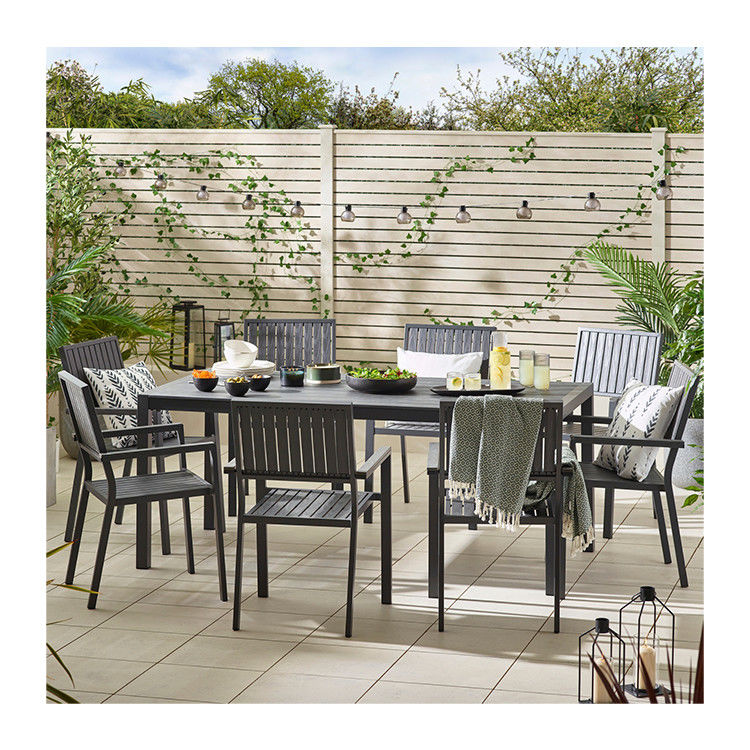 Villa Patio Dining Set AJUNION 8 Seat Outdoor Table and Chairs with Aluminum Frame
