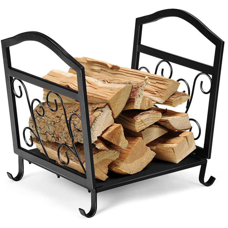 Indoor Outdoor AJUNION Heavy Duty 50kg Capacity Firewood Log Rack Metal Frame Log Holder Firewood Storage Rack