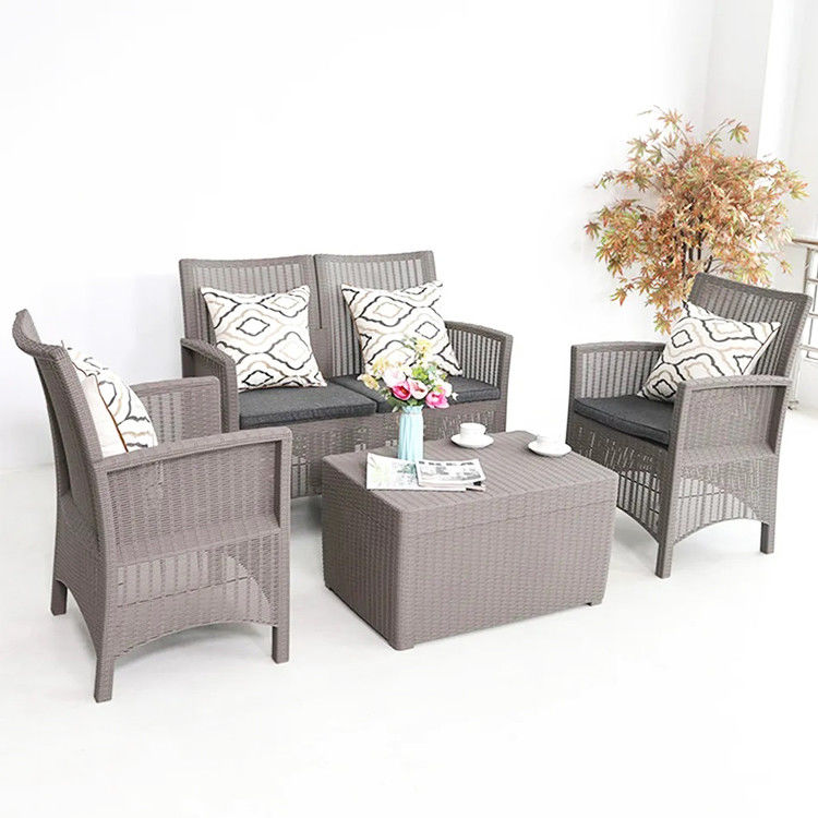 Transform Your Patio into a Nordic Paradise with Plastic Dinning Table and Chair Set