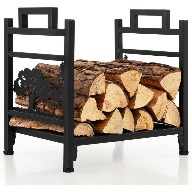 Durable Metal Firewood Rack for Decorative Fireplace Log Storage W33 x D45 x H44cm