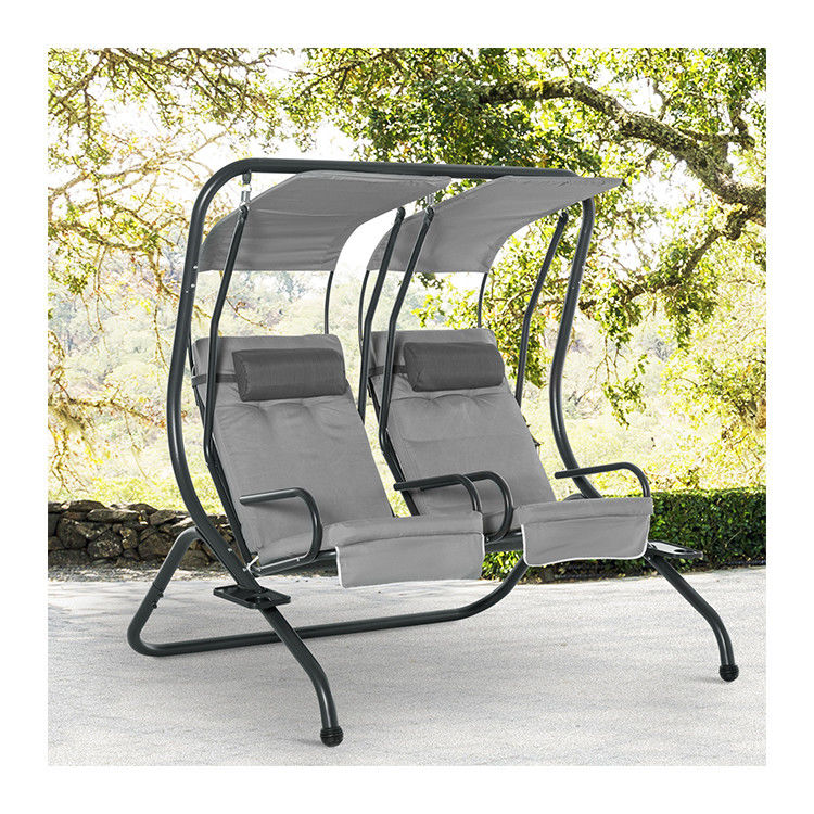 Patio Leisure Facilities AJUNION 2 Seater Outdoor Swing Hanging Chair with Canopy 37kg