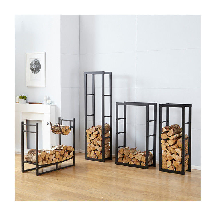 Sturdy Steel Firewood Storage Rack for Indoor and Outdoor Large Size W40x D25 x H150cm