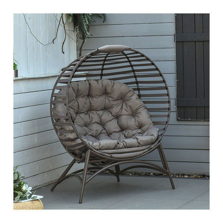 Upgrade Your Patio with AJUNION 2 Seater Egg Chair Foldable Steel Frame Modern Design