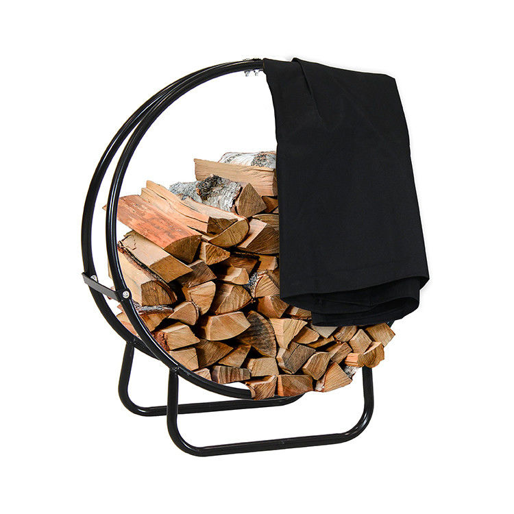Indoor and Outdoor Firewood Rack AJUNION Round Log Holder 3.72kg Powder Coated Steel