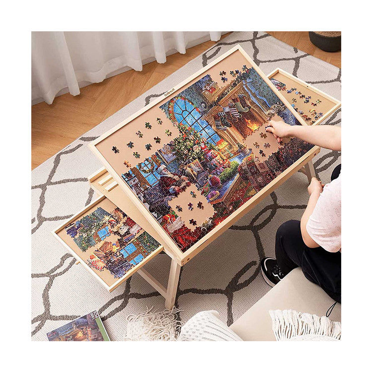 Folding Wooden Table Jigsaw Puzzle Board for AJUNION 1000 Piece Puzzle 31.1 x 22 x 2.4