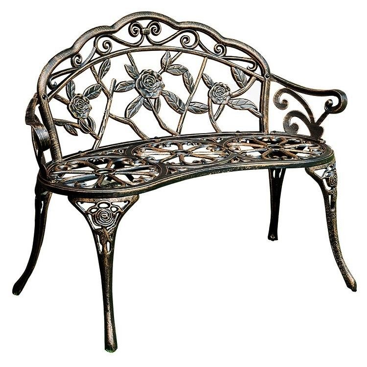 Metal Type Aluminum Love Seat Bench for Outdoor Patio Garden Balcony in Modern Design