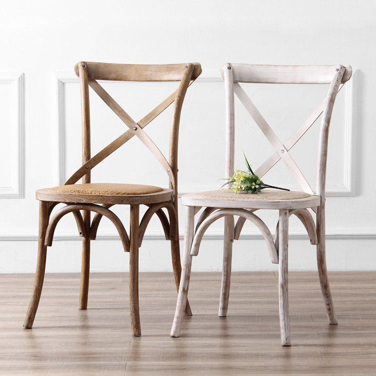 Garden Chair Hotel Outdoor Wood Dining Crossback Chair for Wedding Party Banquet Events