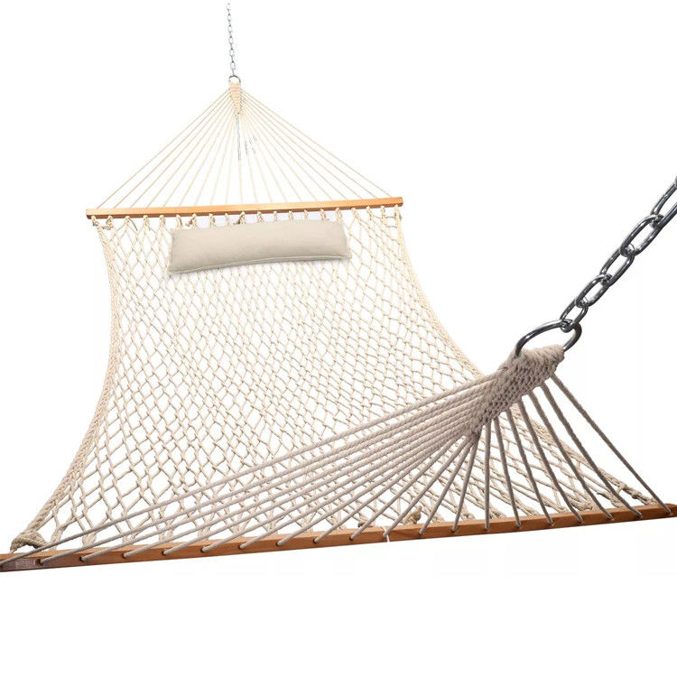 Cozy Portable Folding Cotton Rope Mesh Hammock Bed for Outdoor Indoor Garden Camping