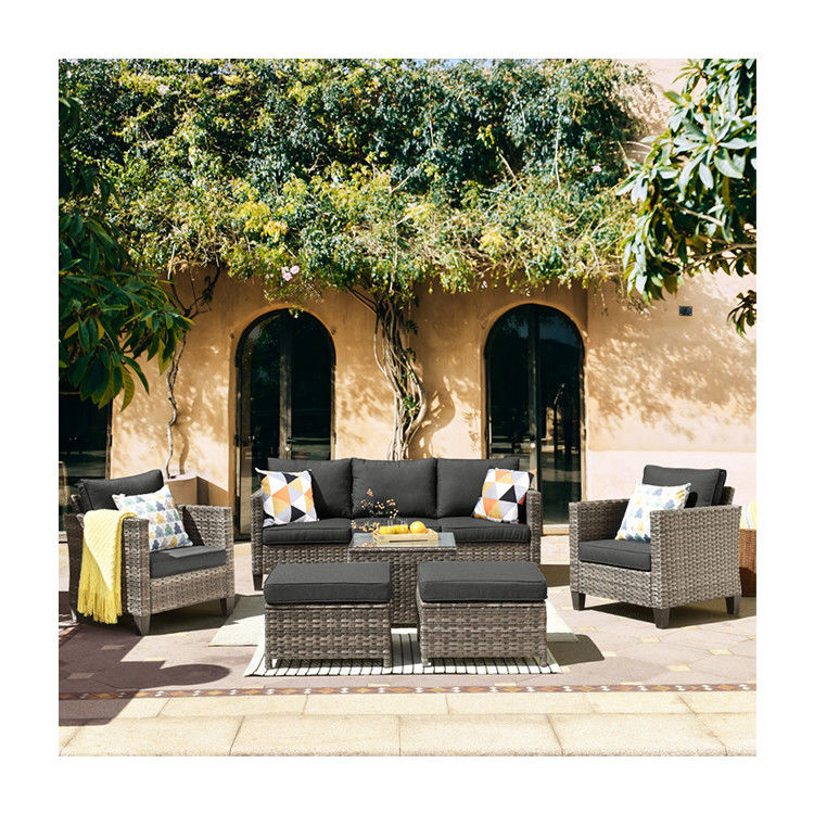 AJUNION PE Rattan Outdoor Lounge Sofa Set for Your Garden 16.2'' H X 23.62'' W X 21.85'' D