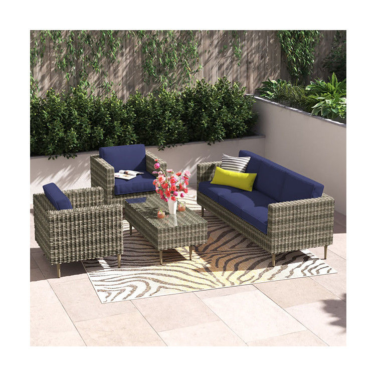 27.5'' H X 30'' W X 29'' D Chair Size Rattan Garden Furniture Set for Outdoor Living