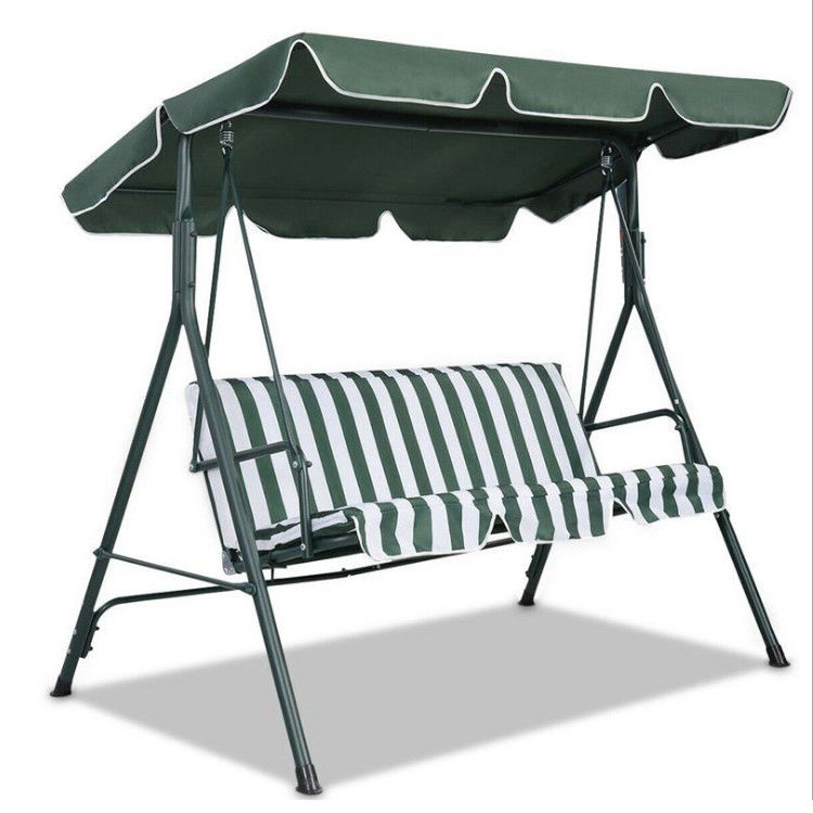 Outdoor Garden Patio School 3 Seater Hanging Hammock Swing Chair with Canopy in Metal