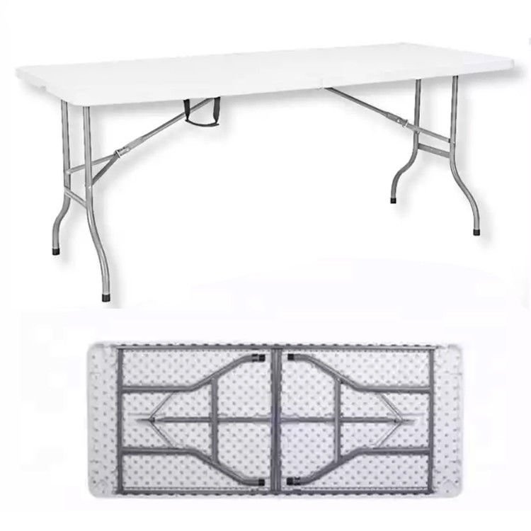Outdoor Plastic Metal Folding Coffee Picnic Dining Table for Garden Party Event Banquet