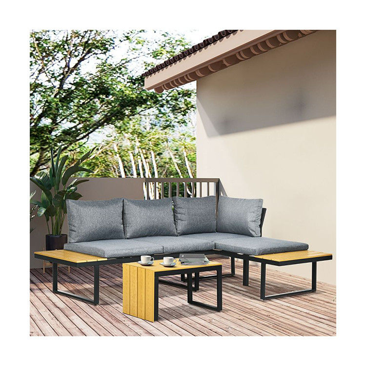 Sofa Set AJUNION Aluminum Outdoor Corner Lounge Set for Modular Garden Furniture