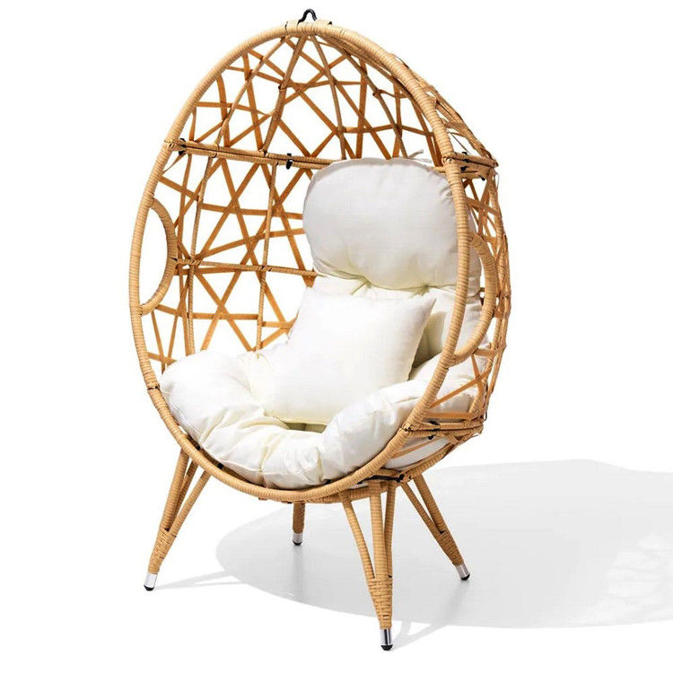General Outdoor Furniture Folded Yes Round Pe Rattan Wicker Egg Sofa Chair with Cushion