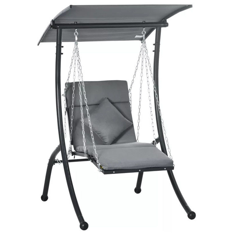 Custom Logo Single Hanging Swing Chair for Outdoor Leisure in Beach Patio and Backyard