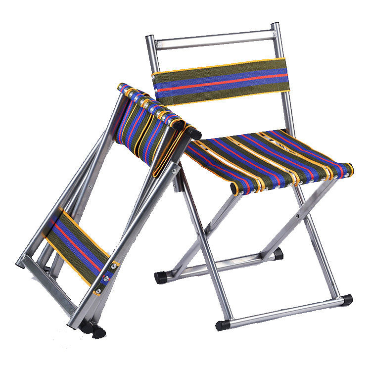 Outdoor Fishing Camping Chair with Backrest Portable and Lightweight Metal Iron Stool