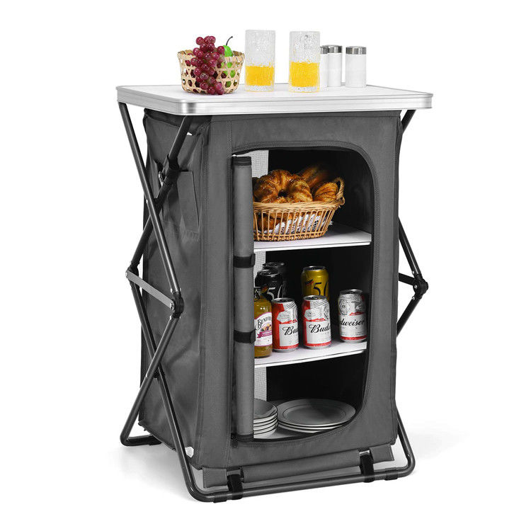 Outdoor Furniture Foldable Portable Table for Garden Camping Portable Storage Cabinet