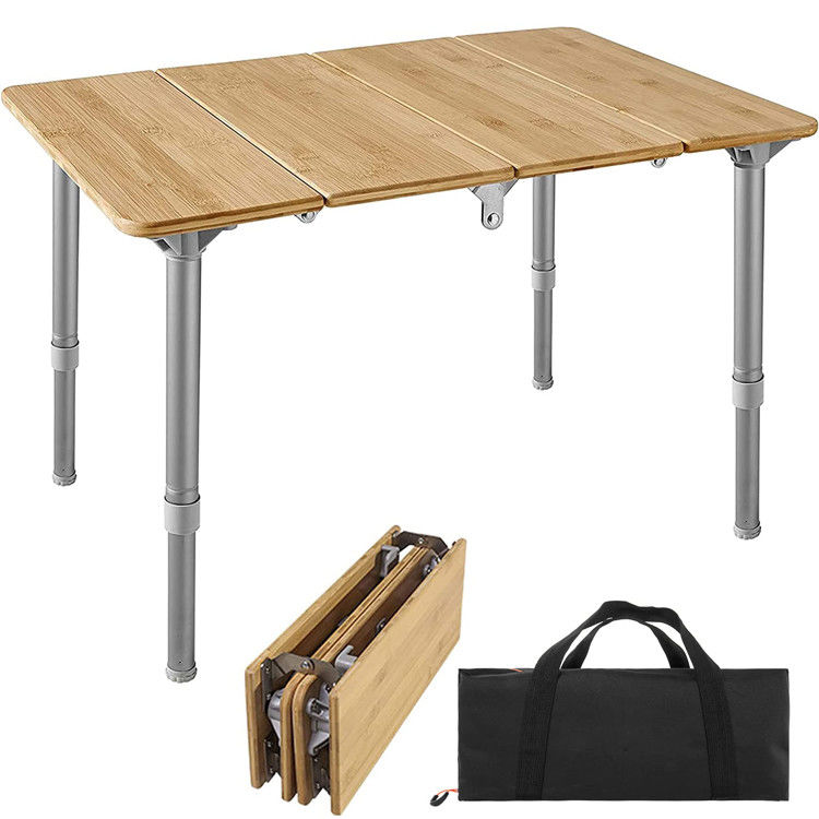 Outdoor Travel Garden Lightweight Adjustable Height Folding Table for Camping and Picnic