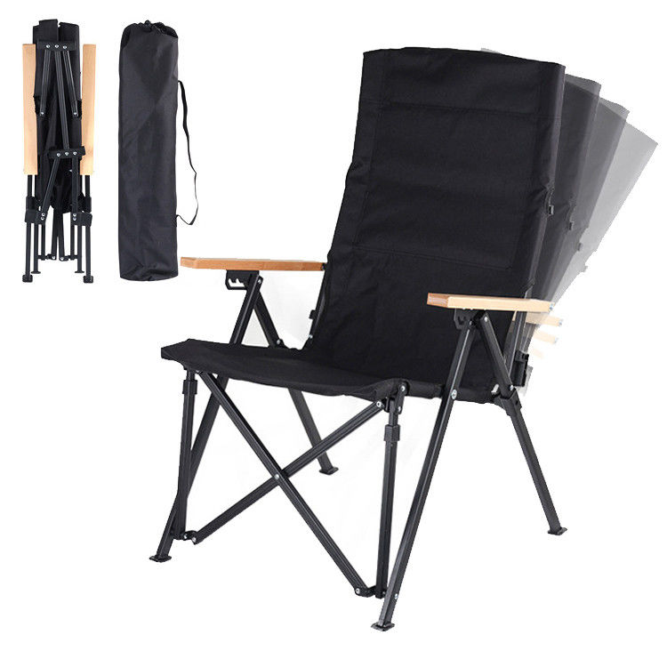 Metal 4-Position Adjustable Backrest Folding Chair for Camping Fishing Hiking Outdoor