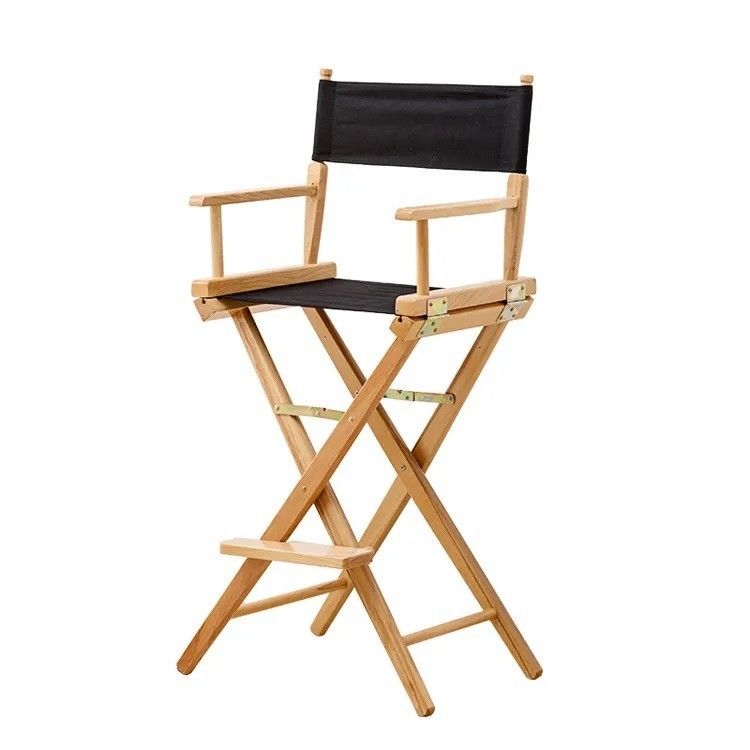 Logo None or Custom Logo Tall Wooden Folding Director Chair for Outdoor Indoor Camping