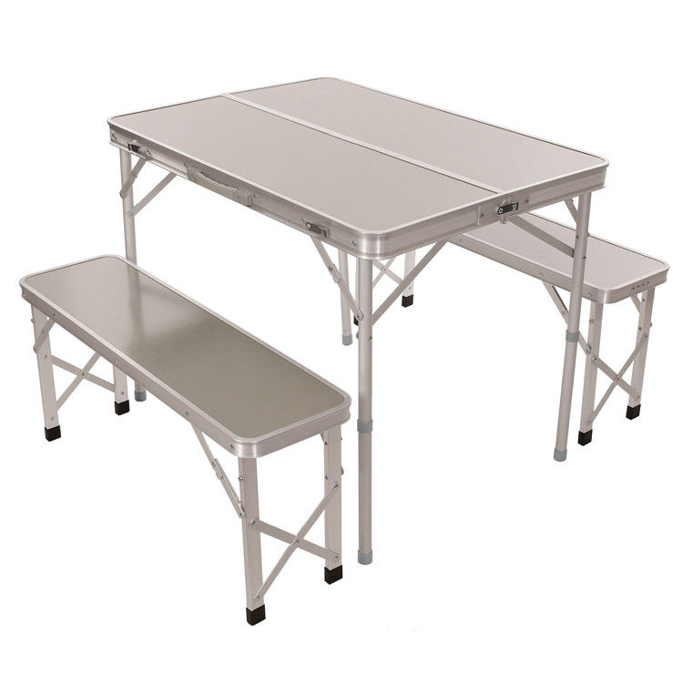 Folded Outdoor Garden Patio Portable Aluminum Camping Dinning Table and Chair Set for Barbecue Beach Picnic