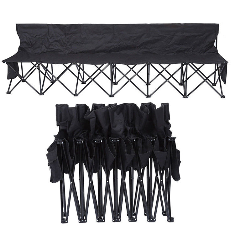 OEM Collapsible Bench Portable 6 Seats Foldable Beach Chair with Carry Bag and Back