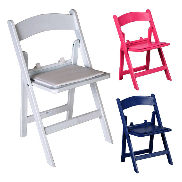 Modern Simple Small Portable White Plastic Resin Folding Dining Chairs for Hotel Wedding