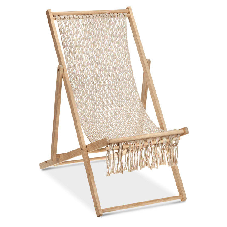 Custom Logo Embroidery or Printing Outdoor Patio Camping Swimming Rope Weave Canvas Chair