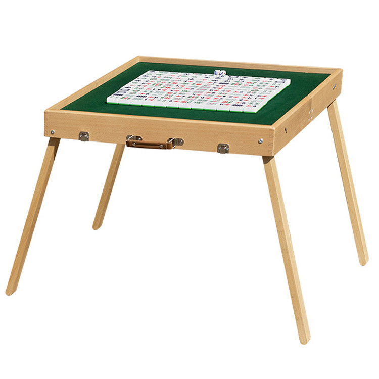 Wood Style Panel Portable Folding Mahjong Table for Outdoor Party Events and Gatherings