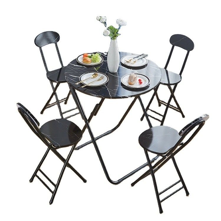 Outdoor Camping Bistro Cafe Balcony Garden Patio Metal Wooden Round Portable Folding Table for Party