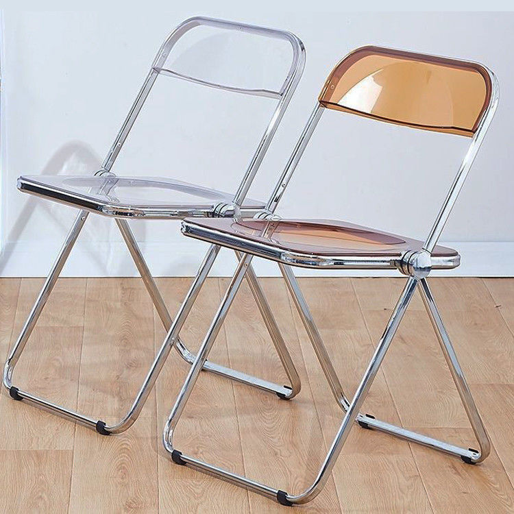 Custom Logo Clear Plastic Folding Chair for Garden Restaurant Cafe Wedding Banquet Even
